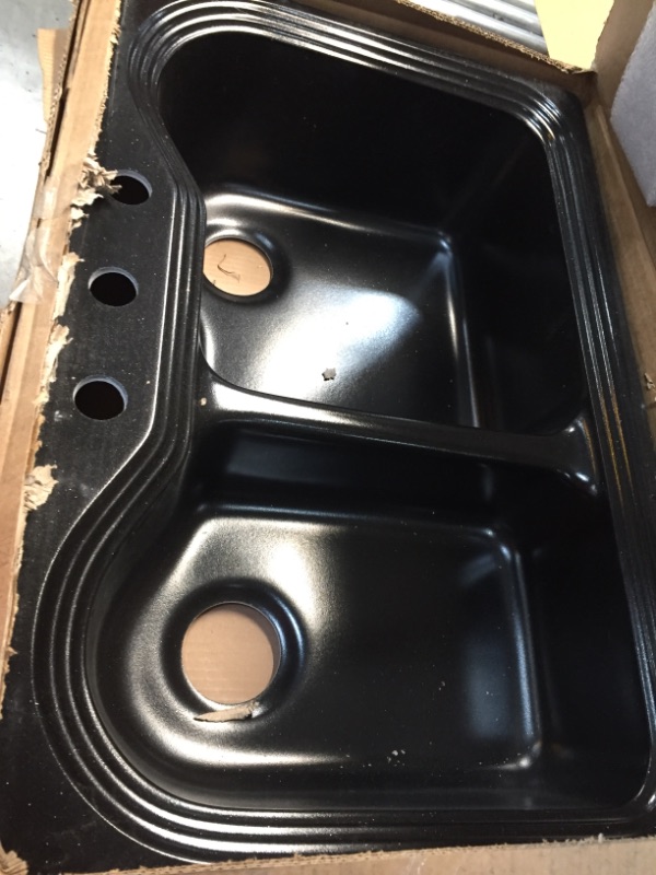 Photo 1 of 22 X 23 BLACK DOUBLE SINK