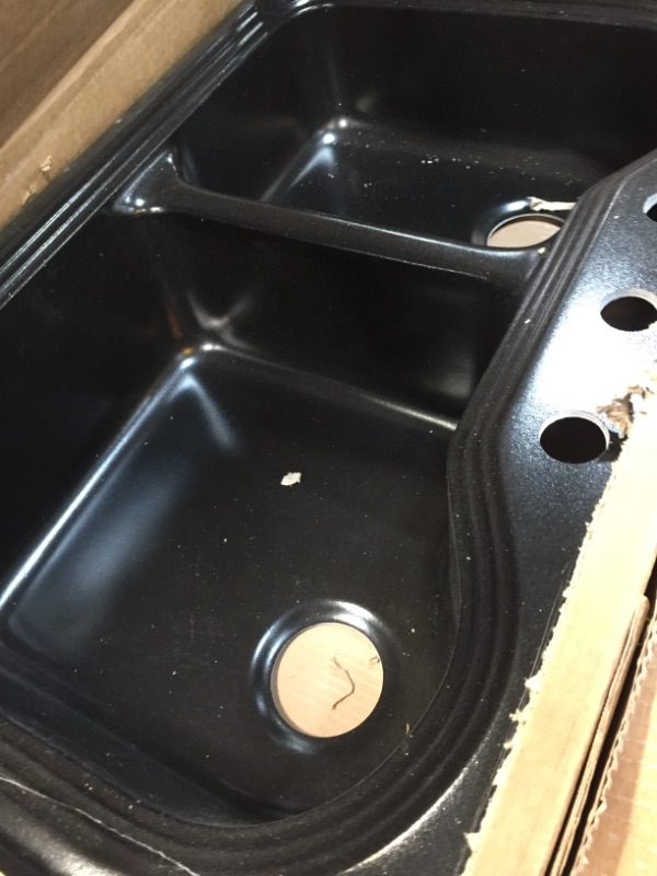 Photo 1 of 22 X 23 BLACK DOUBLE SINK