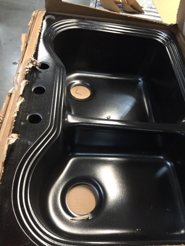 Photo 1 of 22 X 23 BLACK DOUBLE SINK