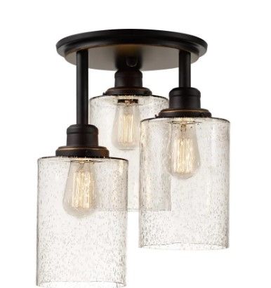Photo 1 of Annecy 3-Light Oil Rubbed Bronze Semi-Flush Mount Light
