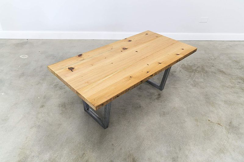 Photo 1 of **SOME WOODEN PANELS ARE SPLINTERED**MISSING HARDWARE***
Reclaimed Urban Wooden coffee table with Brooklynn legS
