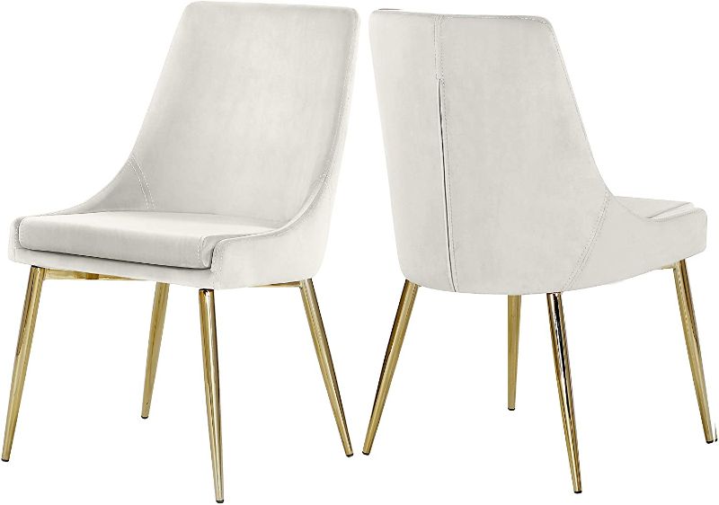 Photo 1 of **HARDWARE INCOMPLETE**
Meridian Furniture Karina Collection Modern | Contemporary Velvet Upholstered Dining Chair with Sturdy Metal Legs, Set of 2, 19.5" W x 21.5" D x 33...
