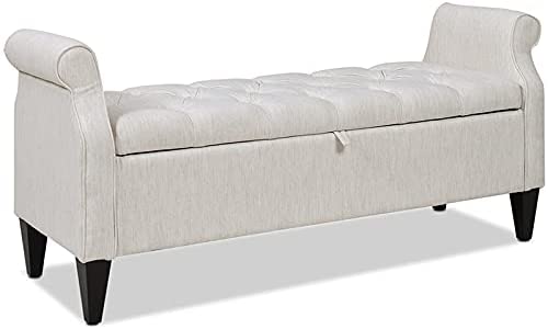 Photo 1 of **BRAND NEW, ALL PARTS INCLUDED**
Jennifer Taylor Home Jacqueline Flip Top Roll Arm Storage Bench Natural White
