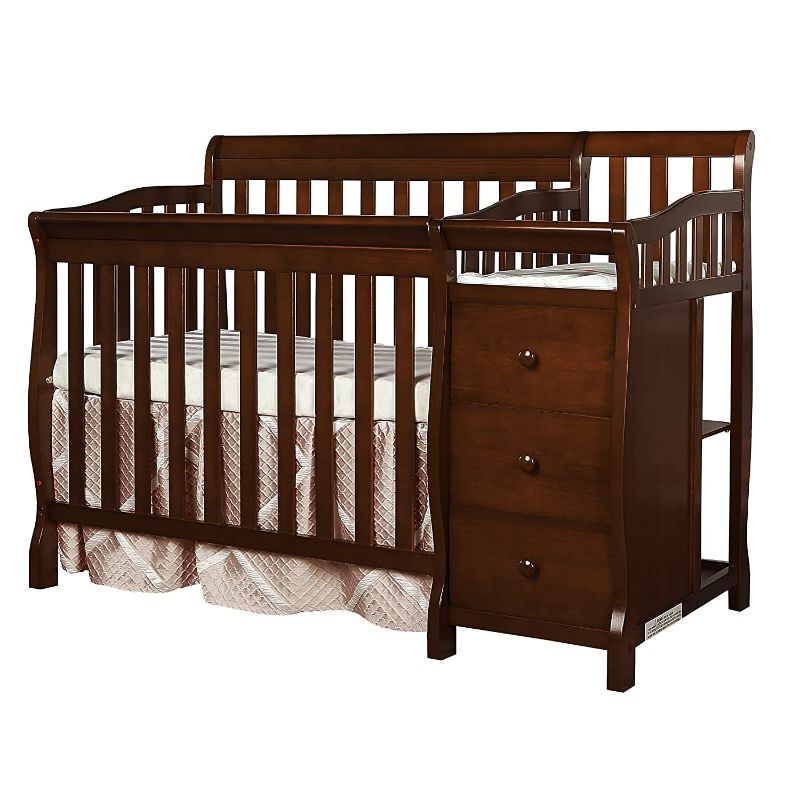 Photo 1 of **USED, MISSING HARDWARE, MAY BE MISSING COMPONENTS**
Dream On Me Jayden 4-in-1 Mini Convertible Crib And Changer in Espresso, Greenguard Gold Certified , 56.75x29x41 Inch (Pack of 1)
