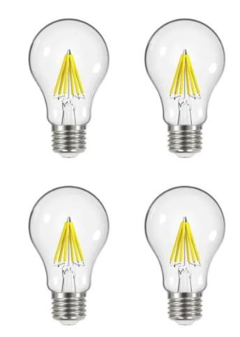 Photo 1 of 12 BOXES OF 4**EcoSmart
60-Watt Equivalent A19 Dimmable Energy Star Clear Filament Vintage Style LED Light Bulb Daylight (4-Pack)