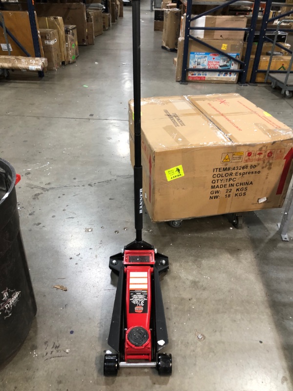 Photo 3 of Blackhawk B6350 Black/Red Fast Lift Service Jack - 3.5 Ton Capacity
