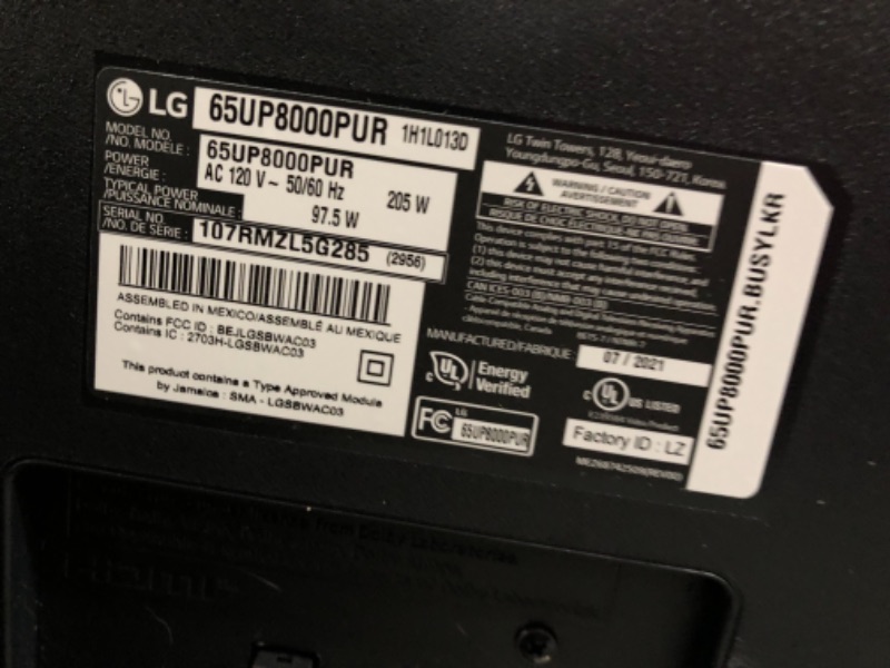 Photo 4 of (Damaged) LG 65UP8000PUR Alexa Built-In 65" 4K Smart UHD TV (2021)
