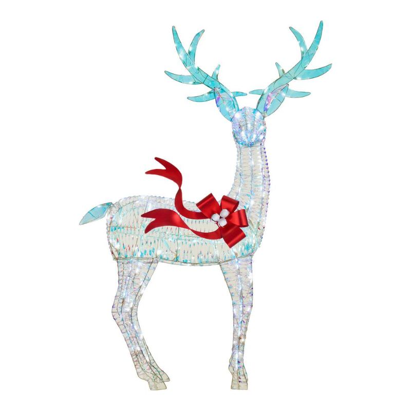 Photo 1 of ***PARTS ONLY*** Home Accents Holiday 6 Ft 90-Light White Sparkle Iridescent Reindeer Buck Yard Sculpture
