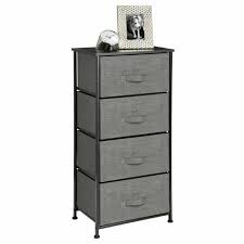 Photo 1 of 4 Drawer Tall Fabric Dresser for Storage

grey