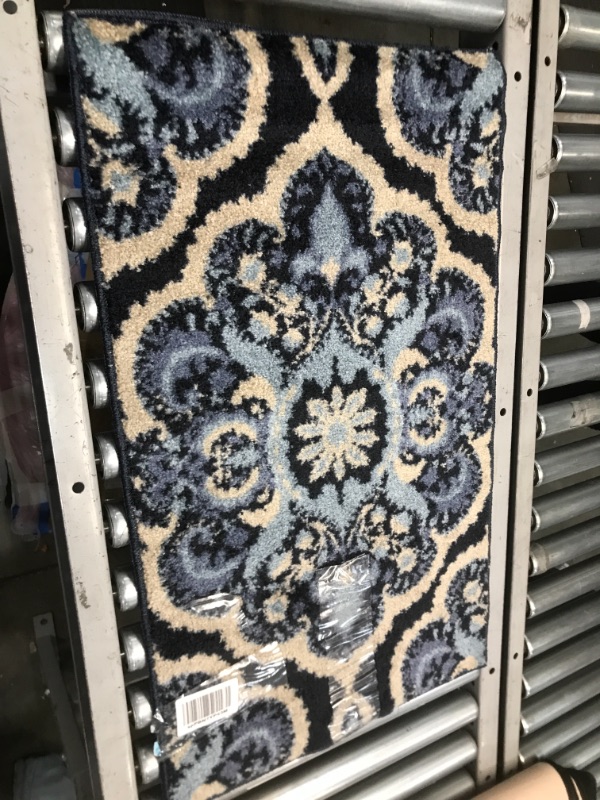 Photo 1 of 20 INCH X  34 INCH BLUE/BEIGE AREA RUG 