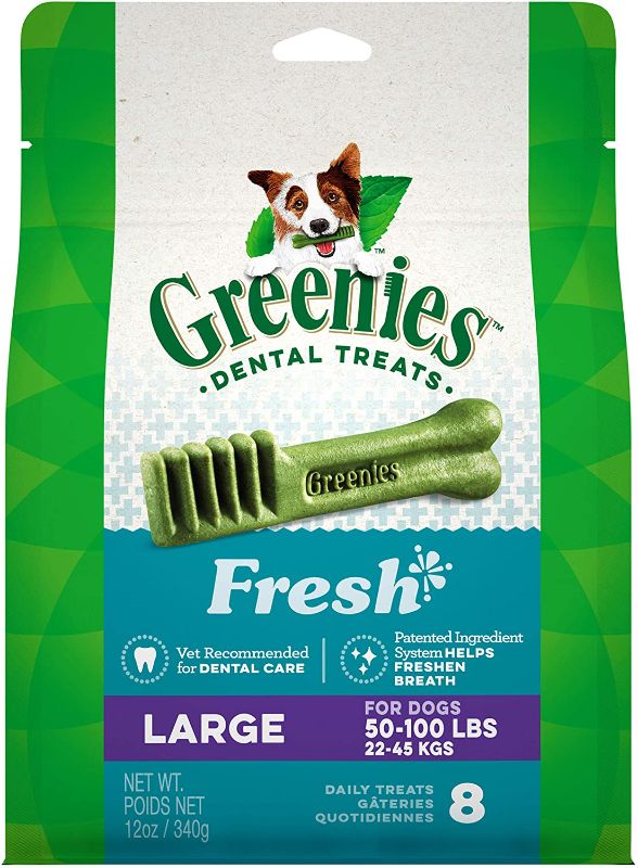 Photo 1 of GREENIES Fresh Natural Dental Dog Treats, 12 oz. Pack
BEST BY 10/22