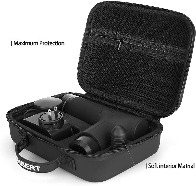 Photo 1 of Carrying Case for Hyperice Hypervolt GO, 2 Attachment Slots, Portable Storage Box, Hard Shell Case for Portable Massage Gun (Case Only)
