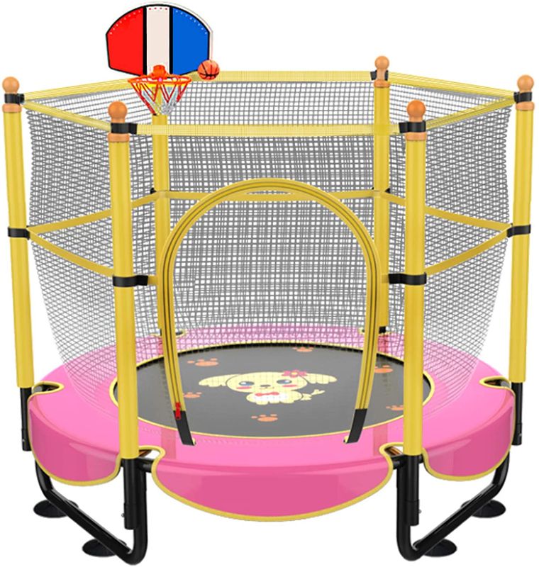 Photo 1 of ziitop 60" Kids Trampoline for Toddlers,Trampoline for Kids, 5FT Outdoor & Indoor Toddler Mini Trampolines with Strong Springs,Baby Trampoline with Silent Foot Pads,Birthday Gifts for Kids 2-7 Age
