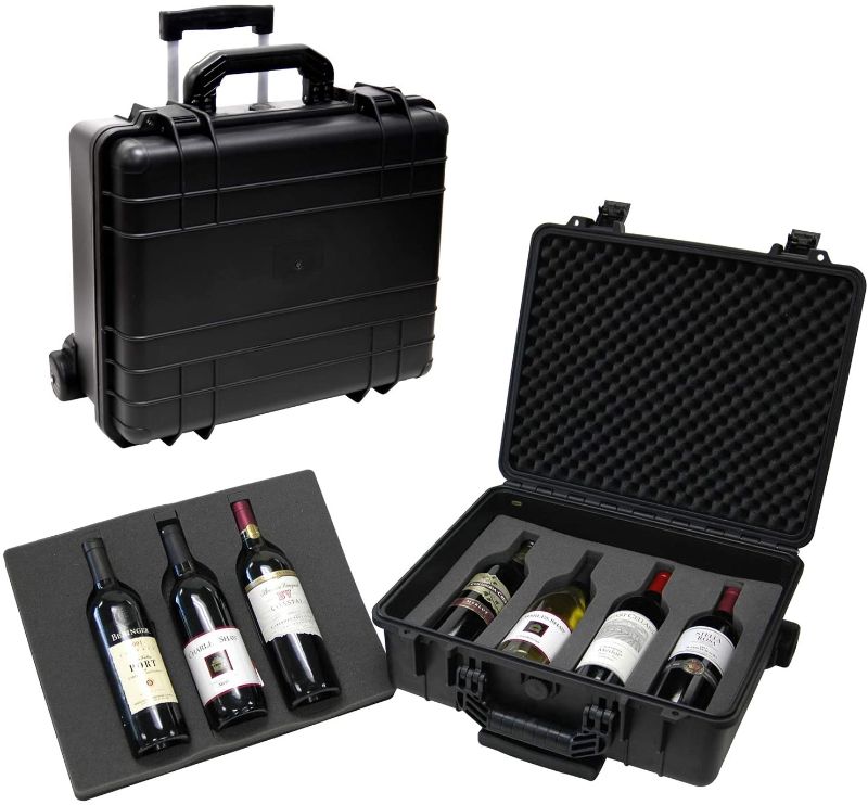 Photo 1 of T.Z. Case International T.z 7-Bottle Wheeled Wine Case, Molded Polypropylene, Black, One Size
