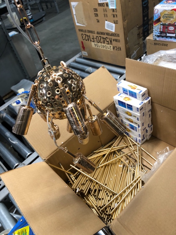 Photo 1 of Golden Sputnik Chandelier Ceiling Light Lamp Pendant Lighting Fixture E14 Light (Dia 22-Inch)
