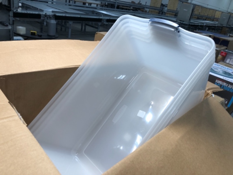 Photo 1 of Rubbermaid Cleverstore 16 Quart Plastic Storage Tote Container with Lid (6 Pack)
