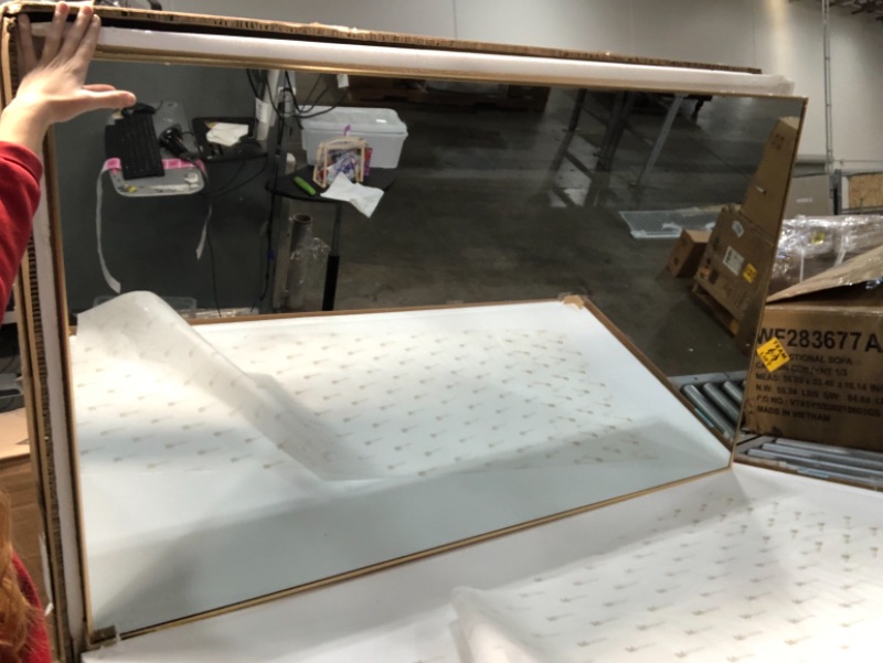 Photo 1 of NeuType 71"x32" Large Full Length Mirror Rectangle Wall-Mounted Mirror Hanging or Leaning Against Wall, Golden
