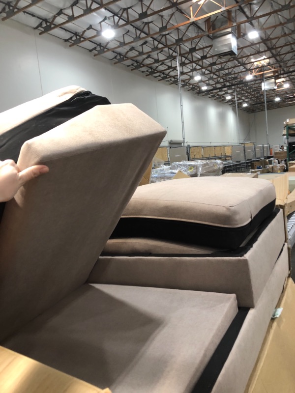 Photo 1 of INCOMPLETE: 110*86.5*36" Textured Fabric Sectional Sofa Set,4 pieces U-shaped Sofa With Removable Ottoman, Left-arm Facing Chaise,Grey
Incomplete, box 1 of 3, boxes 2 & 3 needed to complete sofa!
