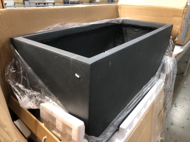 Photo 1 of Kante RF0104B-C60121 Lightweight Concrete Modern Long Low Outdoor, Large Planter, 31" x 15" x 15", Charcoal
 31"D x 15"W x 15"H
