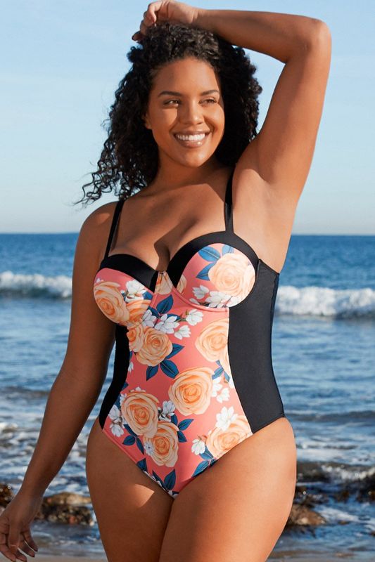 Photo 1 of Blossom Floral Plus Size One Piece Swimsuit
1X