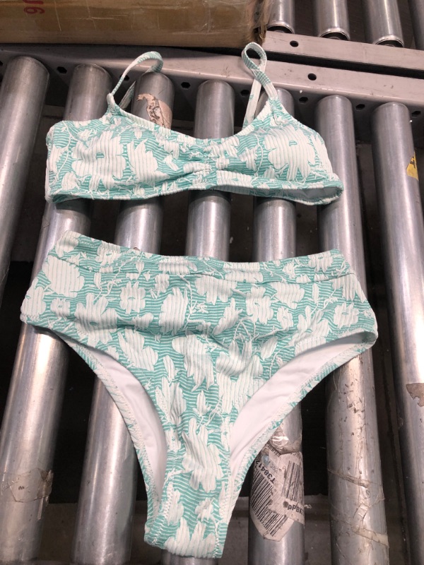 Photo 1 of  MINT FLOWER  2 PIECE SWIMSUIT (SMALL )