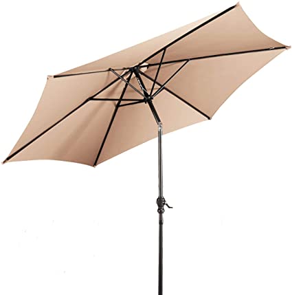 Photo 1 of 10ft Outdoor Patio Umbrella, Market Table umbrella w/Tilt Adjustment and Crank, 180G Polyester, Garden Canopy for Deck Backyard Pool Indoor Outdoor