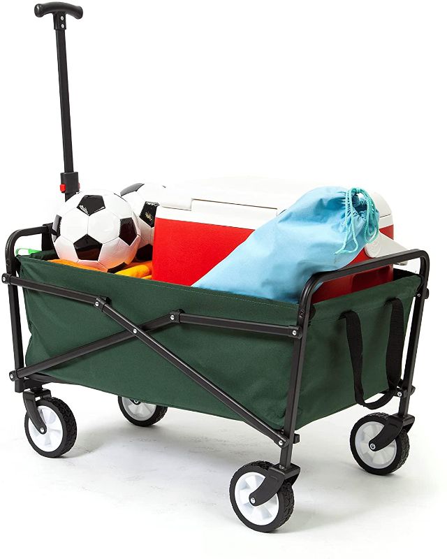 Photo 1 of  Heavy Duty Compact Folding 150 Pound Capacity Outdoor Utility Cart, Green
