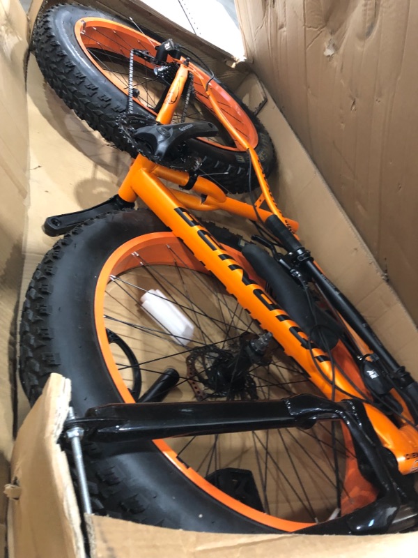 Photo 1 of GUNSROSE Fat Wide Tire Beach Snow Mountain Bike, 26-Inch Wheels, 4-Inch Wide Knobby Tires, 21 Speed, Full Suspension Double Disc Brakes, High Carbon Steel Frame
