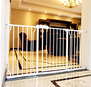 Photo 1 of ALLAIBB Walk Through Baby Gate Auto Close Tension White Metal Child Pet Safety Gates with Pressure Mount for Stairs,Doorways and Baniste 57.5-62.2 in
