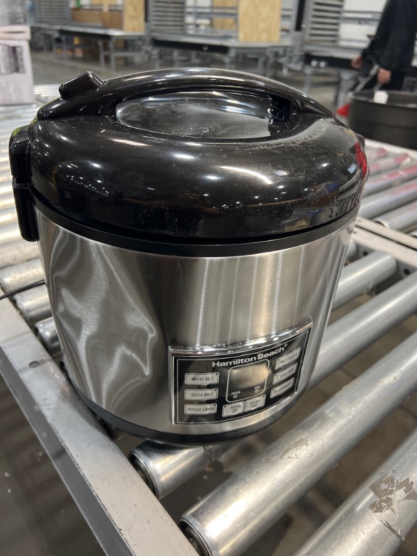 Photo 2 of 20-Cup Stainless Steel Rice/Hot Cereal Cooker with Rice Rinser/Steam Basket