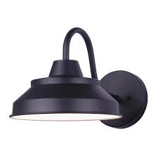 Photo 1 of 1-Light Black Outdoor Barn Wall Lantern Sconce
