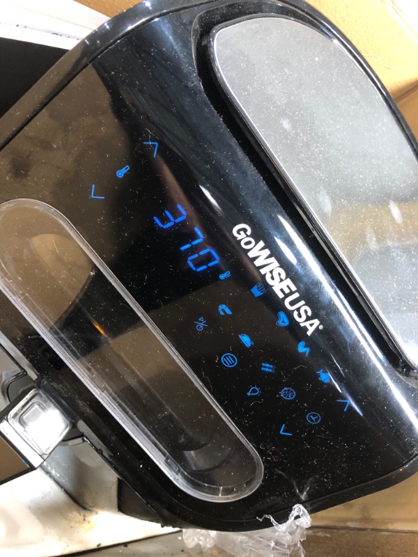 Photo 1 of 4 qt. Black Electric Air Fryer with See Through Window and 8-Presets