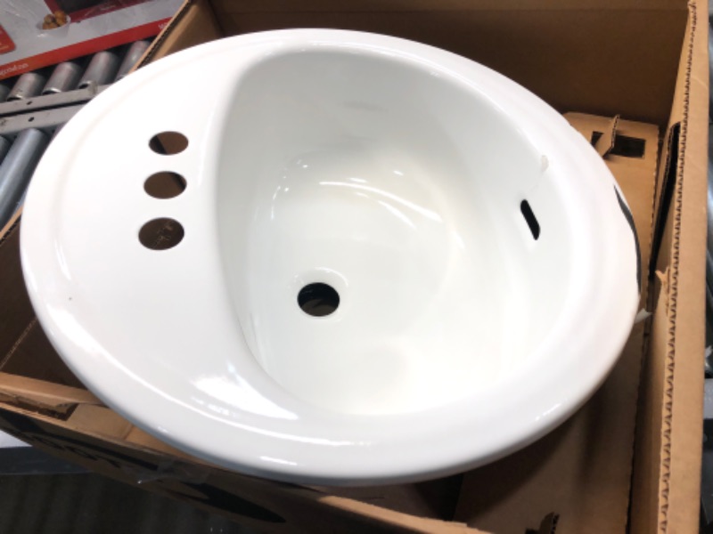 Photo 2 of Bootz Industries Laurel Round Drop-In Bathroom Sink in White