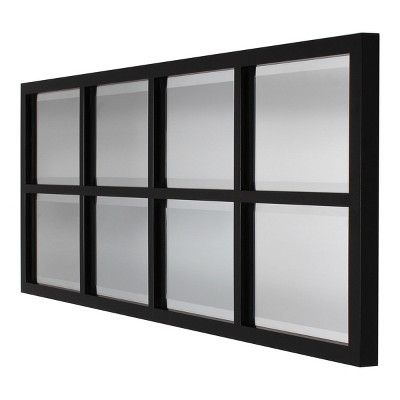 Photo 1 of 17" x 42" Stryker Windowpane Framed 8-Pane Wall Mirror Black - Kate and Laurel
