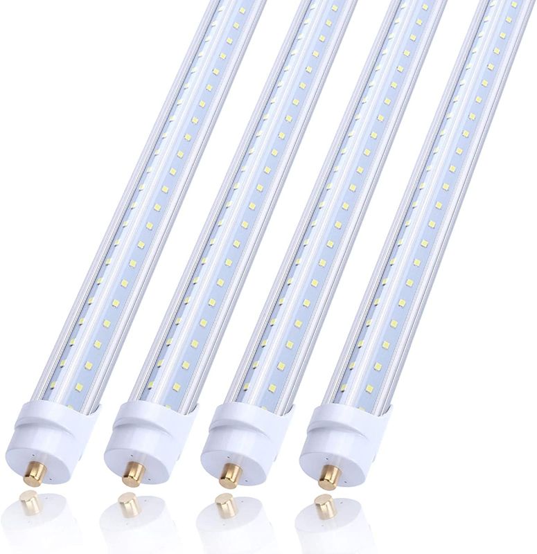 Photo 1 of *** 3 pack  **** T8 V Shaped 8FT LED Tube Light 65W 270 Degree Single Pin FA8 Base, 7800LM, 6000K Cool White, 8 Foot Double Side (150W LED Fluorescent Bulbs Replacement),Dual-Ended Power AC 85-277V 3 Pack
