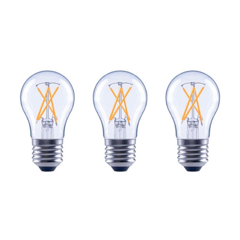 Photo 1 of EcoSmart 40-Watt Equivalent A15 Dimmable ENERGY STAR Clear Glass Decorative Filament Vintage LED Light Bulb Daylight (3-Pack)4 BOXES 
