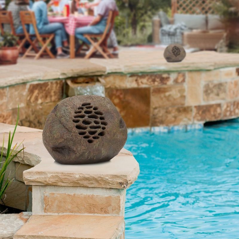 Photo 1 of UNABLE TO TEST**Alpine Corporation Waterproof Bluetooth Solar-Powered Outdoor Wireless Rock Speaker ONLY 1 SPEAKER
