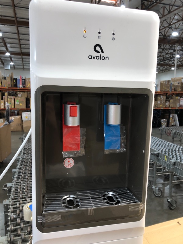 Photo 3 of Avalon A1WATERCOOLER A1 Top Loading Cooler Dispenser, Hot & Cold Water, Child Safety Lock, Innovative Slim Design, Holds 3 or 5 Gallon Bottles-UL/Energy Star Approved, White**5 GALLON NOT INCLUDED**
