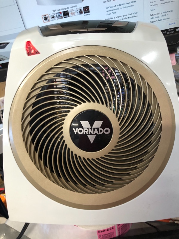 Photo 2 of Vornado AVH10 Vortex Heater with Auto Climate Control, 2 Heat Settings, Fan Only Option, Digital Display, Advanced Safety Features, Whole Room, White
