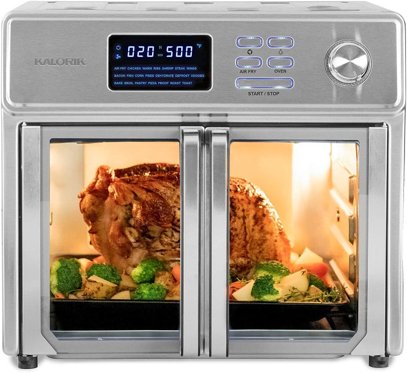 Photo 1 of Kalorik MAXX® AFO 46045 SS Digital Air Fryer Oven 26 Quart 10-in-1 Countertop Toaster Oven & Air Fryer Combo - Grill, Rotisserie, Dehydrator, Pizza Oven, & More | 1750W | Stainless Steel
