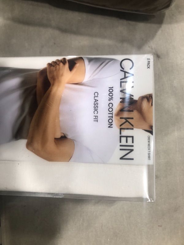 Photo 2 of Calvin Klein Men's 5-Pk. Cotton Classics Crew Neck Undershirts, Created for Macy's  large