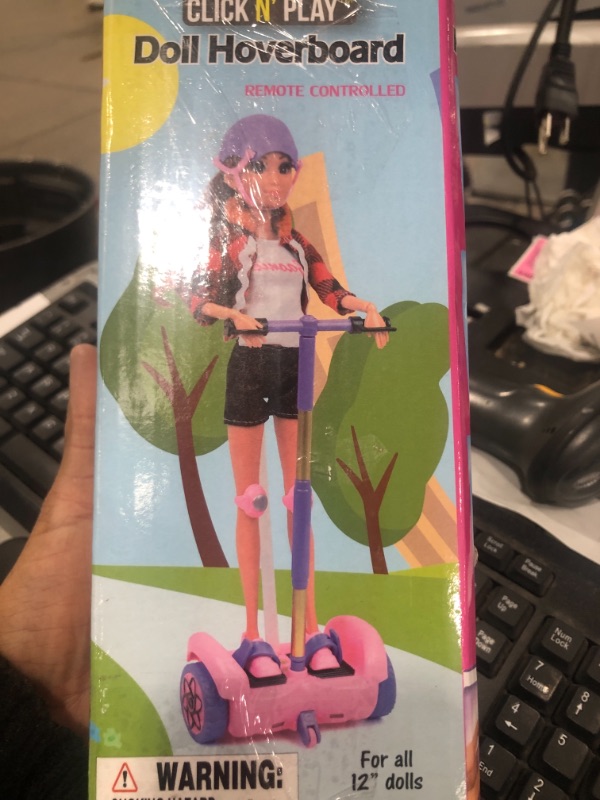 Photo 1 of Click N' Play RC Remote Control Pink and Purple Hoverboard for 12" Inch Dolls.