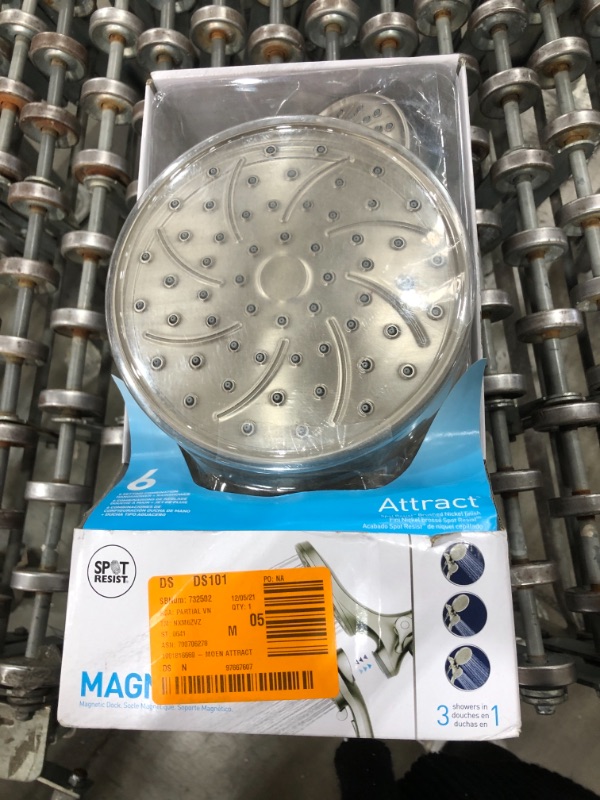 Photo 2 of MOEN Attract with Magnetix 6-spray 6.75 in. Dual Shower Head and Adjustable Handheld in Spot Resist Brushed Nickel