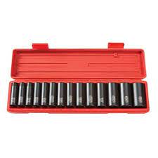 Photo 1 of 1/2 in. Drive 3/8 - 1-1/4 in. 6-Point Deep Impact Socket Set (14-Piece)
