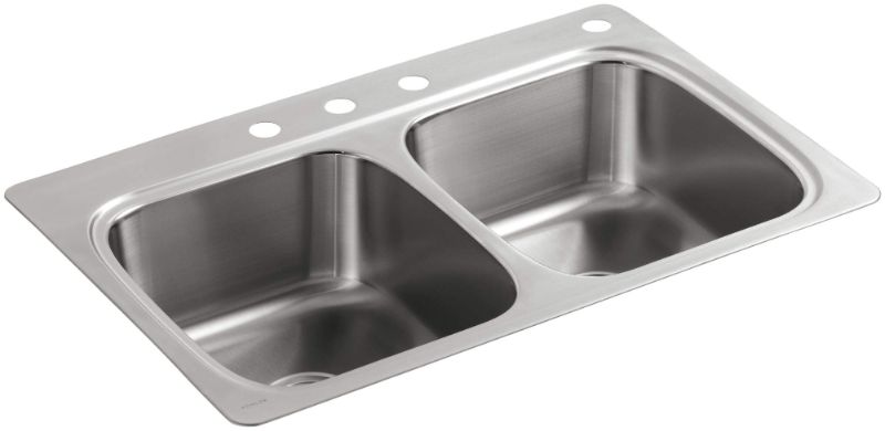 Photo 1 of 33 BY 22IN WIDE DOUBLE KITCHEN SINK KOHLER
STAINLESS STEEL
WITH SINK RACK