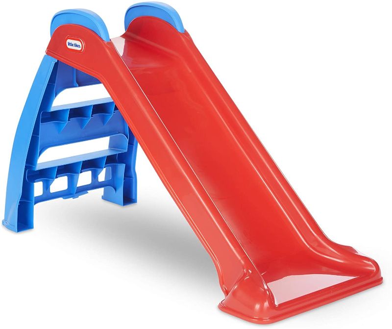 Photo 1 of Little Tikes First Slide Toddler Slide, Easy Set Up Playset for Indoor Outdoor Backyard, Easy to Store, Safe Toy for Toddler, Slip And Slide For Kids (Red/Blue), 39.00''L x 18.00''W x 23.00''H  (MISSING LADDER PART/PART ONLY)
