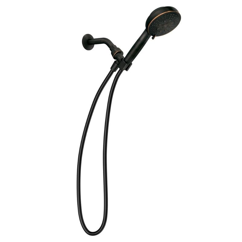 Photo 1 of MOEN HydroEnergetix 8-Spray Patterns with 1.75 GPM 4.75 in. Wall Mount Single Handheld Shower Head in Mediterranean Bronze
