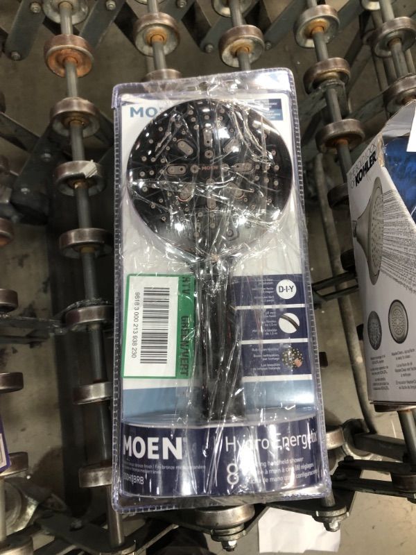 Photo 2 of MOEN HydroEnergetix 8-Spray Patterns with 1.75 GPM 4.75 in. Wall Mount Single Handheld Shower Head in Mediterranean Bronze
