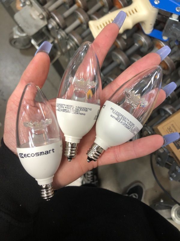 Photo 2 of 40-Watt Equivalent B11 Dimmable LED Light Bulb in Soft White (3-Pack), 5 packs included