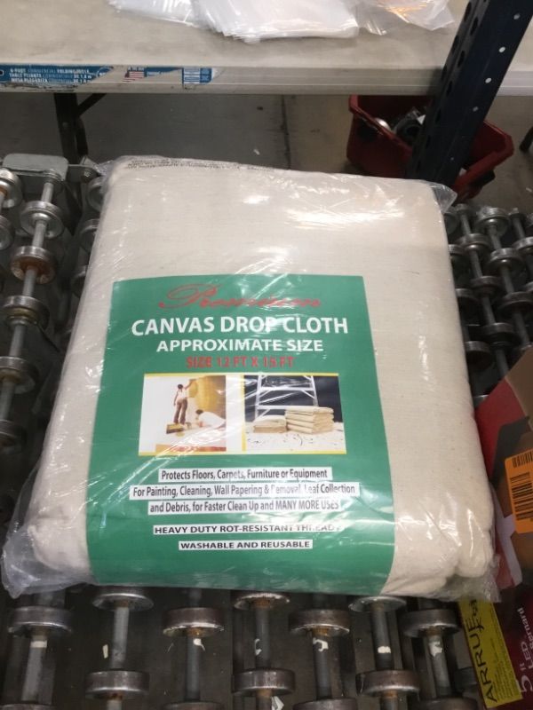 Photo 2 of Simpli-Magic 12x15 79113 Canvas Drop Cloth (Size: 12 X 15) for All Purpose Use, Ideal for Floor Protection, Curtains, DIY Projects and Furniture
